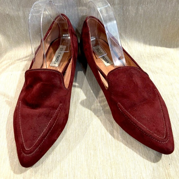 STEVE MADDEN Sz 40 Vegan Leather Slip On Pointy Toe Cap Elegant Ballet Flats - Picture 1 of 9